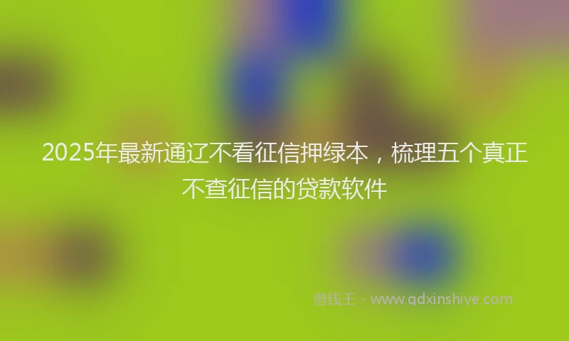 2025年最新通辽不看征信押绿本，梳理五个真正不查征信的贷款软件