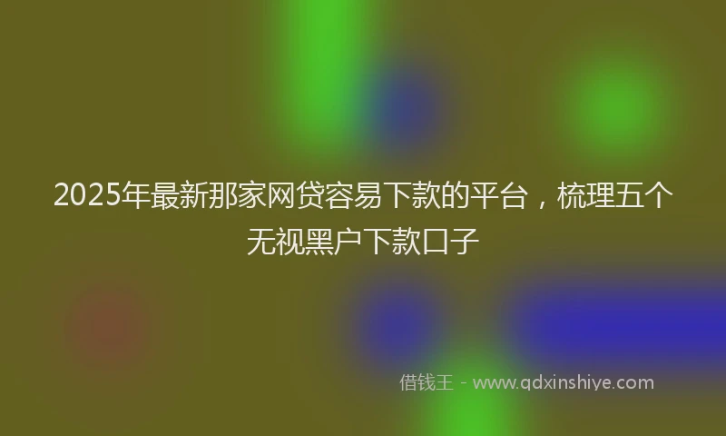 2025年最新那家网贷容易下款的平台，梳理五个无视黑户下款口子