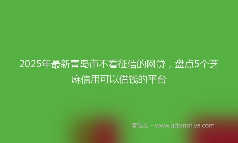 2025年最新青岛市不看征信的网贷，盘点5个芝麻信用可以借钱的平台