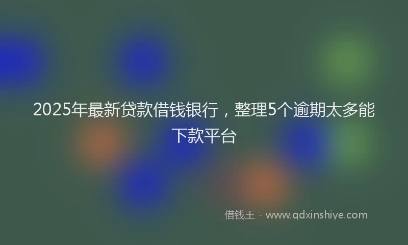 2025年最新贷款借钱银行，整理5个逾期太多能下款平台