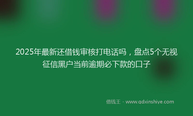 2025年最新还借钱审核打电话吗，盘点5个无视征信黑户当前逾期必下款的口子