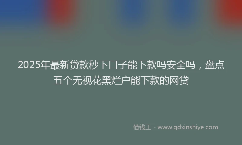 2025年最新贷款秒下口子能下款吗安全吗，盘点五个无视花黑烂户能下款的网贷