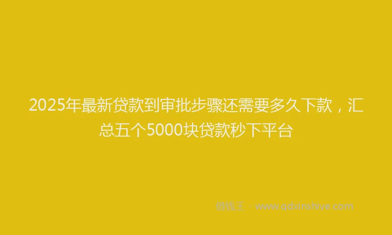 2025年最新贷款到审批步骤还需要多久下款，汇总五个5000块贷款秒下平台