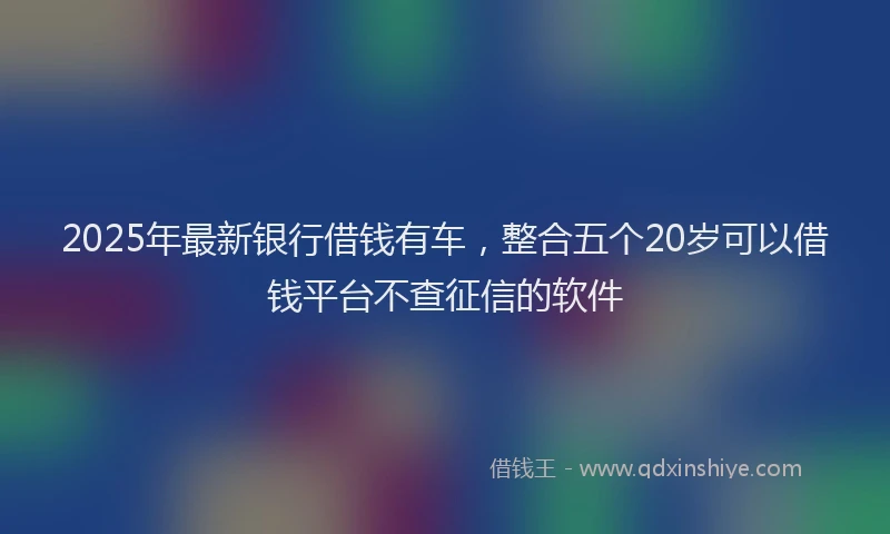2025年最新银行借钱有车，整合五个20岁可以借钱平台不查征信的软件