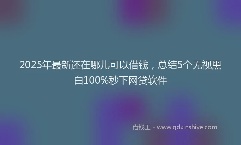 2025年最新还在哪儿可以借钱，总结5个无视黑白100%秒下网贷软件