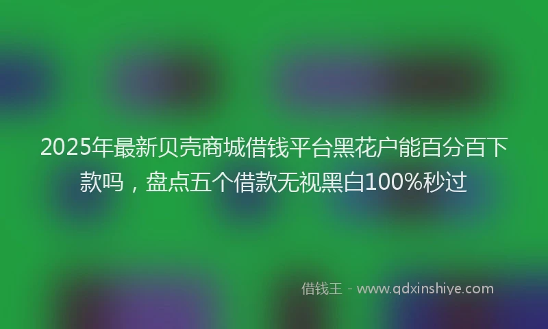 2025年最新贝壳商城借钱平台黑花户能百分百下款吗，盘点五个借款无视黑白100%秒过