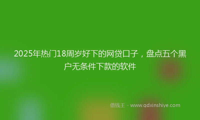 2025年热门18周岁好下的网贷口子，盘点五个黑户无条件下款的软件