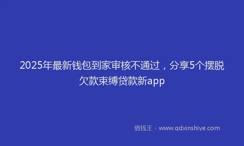 2025年最新钱包到家审核不通过，分享5个摆脱欠款束缚贷款新app
