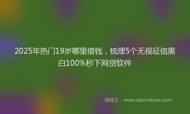 2025年热门19岁哪里借钱，梳理5个无视征信黑白100%秒下网贷软件