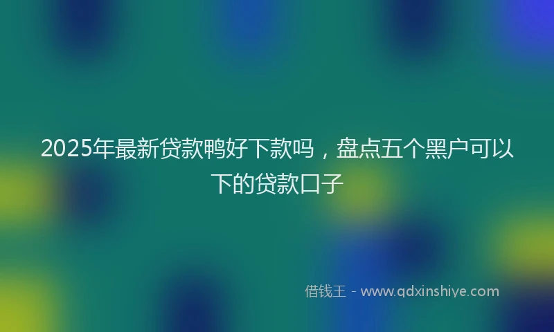2025年最新贷款鸭好下款吗，盘点五个黑户可以下的贷款口子
