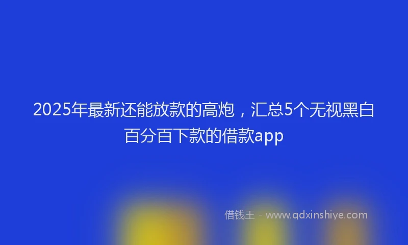 2025年最新还能放款的高炮，汇总5个无视黑白百分百下款的借款app