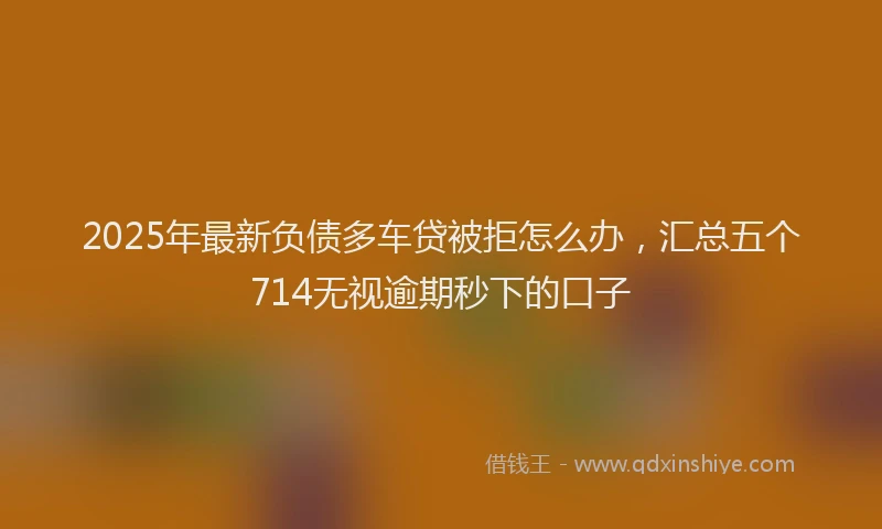 2025年最新负债多车贷被拒怎么办，汇总五个714无视逾期秒下的口子