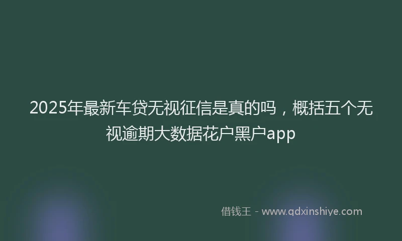 2025年最新车贷无视征信是真的吗，概括五个无视逾期大数据花户黑户app
