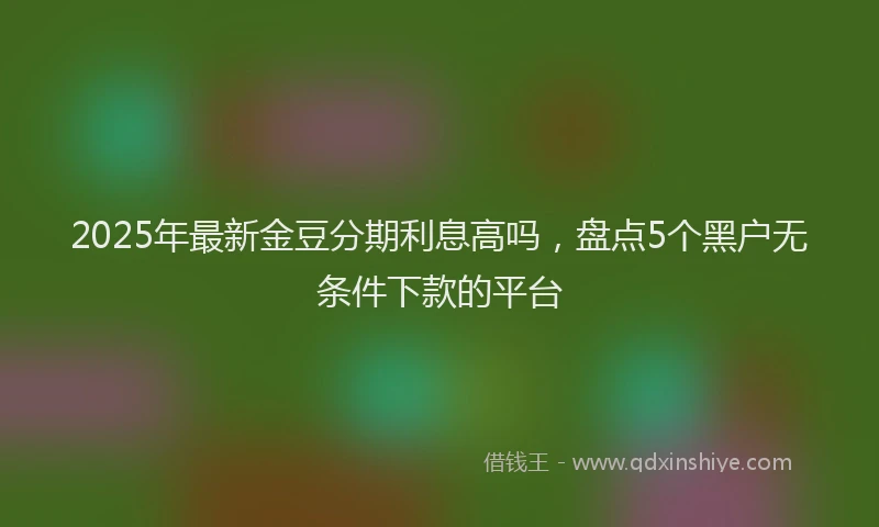 2025年最新金豆分期利息高吗，盘点5个黑户无条件下款的平台