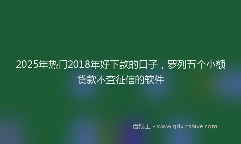2025年热门2018年好下款的口子，罗列五个小额贷款不查征信的软件