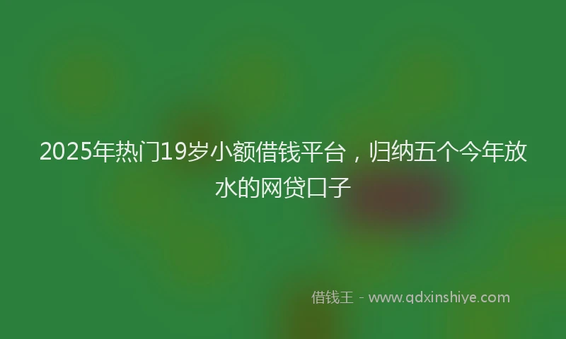 2025年热门19岁小额借钱平台，归纳五个今年放水的网贷口子