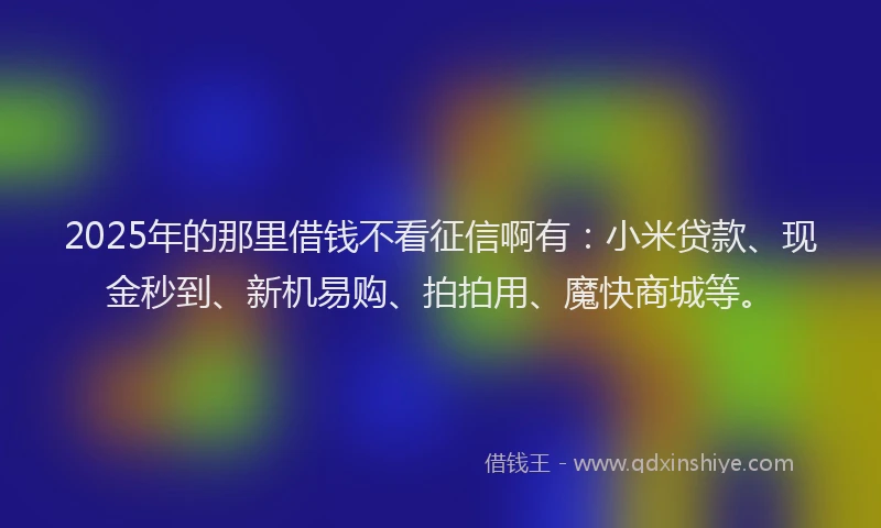 2025年的那里借钱不看征信啊有：小米贷款、现金秒到、新机易购、拍拍用、魔快商城等。