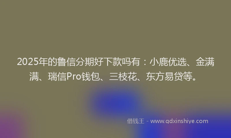 2025年的鲁信分期好下款吗有：小鹿优选、金满满、瑞信Pro钱包、三枝花、东方易贷等。