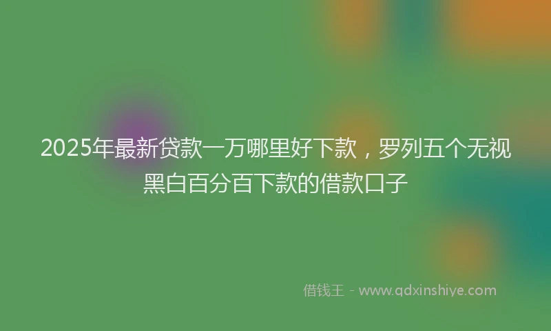 2025年最新贷款一万哪里好下款，罗列五个无视黑白百分百下款的借款口子