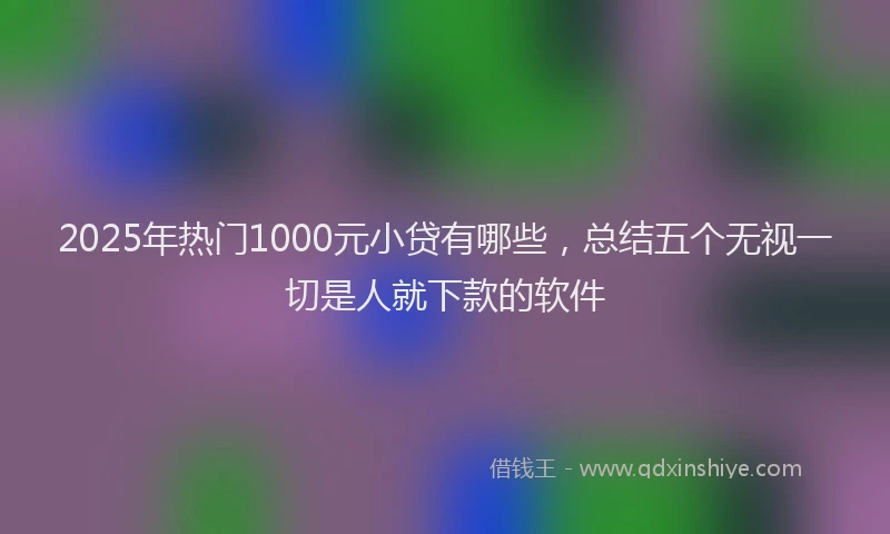 2025年热门1000元小贷有哪些，总结五个无视一切是人就下款的软件