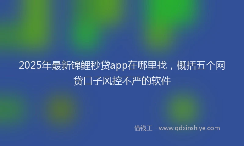 2025年最新锦鲤秒贷app在哪里找，概括五个网贷口子风控不严的软件