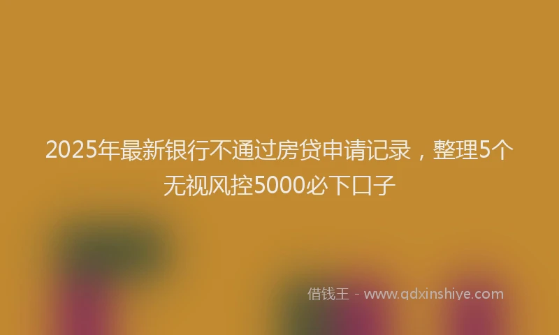 2025年最新银行不通过房贷申请记录，整理5个无视风控5000必下口子