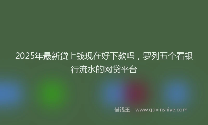 2025年最新贷上钱现在好下款吗，罗列五个看银行流水的网贷平台