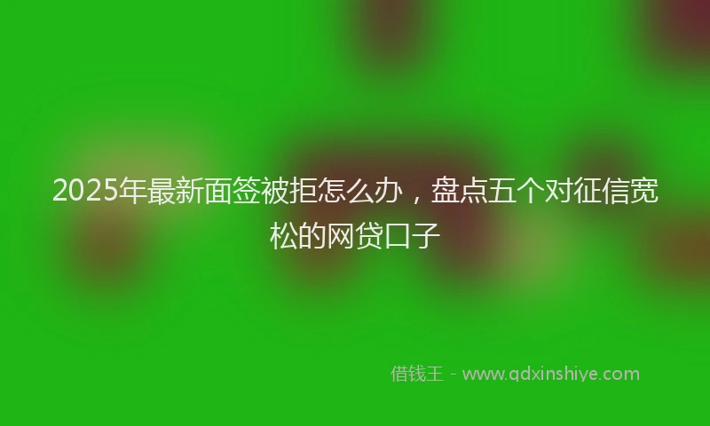 2025年最新面签被拒怎么办，盘点五个对征信宽松的网贷口子