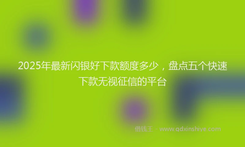 2025年最新闪银好下款额度多少，盘点五个快速下款无视征信的平台