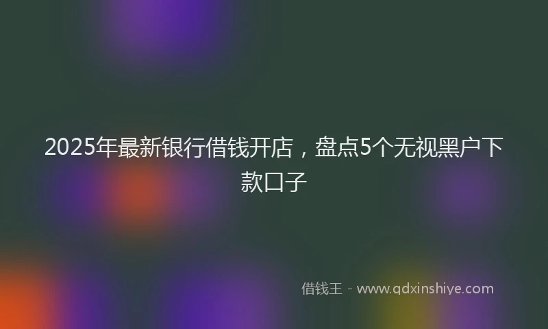 2025年最新银行借钱开店，盘点5个无视黑户下款口子