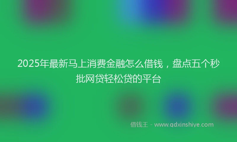 2025年最新马上消费金融怎么借钱，盘点五个秒批网贷轻松贷的平台