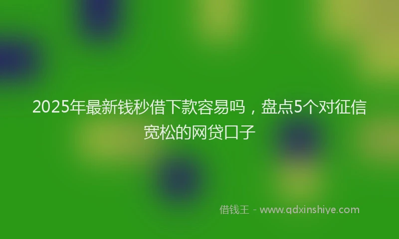 2025年最新钱秒借下款容易吗，盘点5个对征信宽松的网贷口子