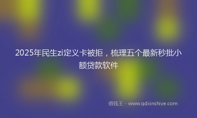 2025年民生zi定义卡被拒，梳理五个最新秒批小额贷款软件