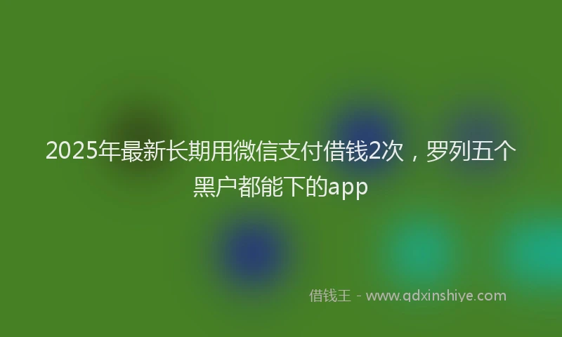 2025年最新长期用微信支付借钱2次，罗列五个黑户都能下的app