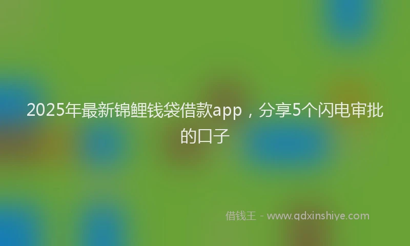 2025年最新锦鲤钱袋借款app，分享5个闪电审批的口子