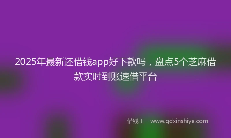 2025年最新还借钱app好下款吗，盘点5个芝麻借款实时到账速借平台