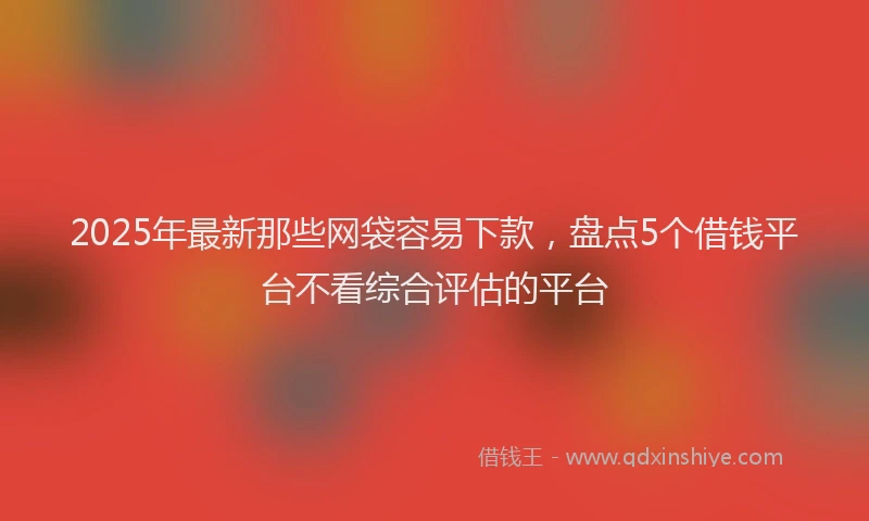 2025年最新那些网袋容易下款，盘点5个借钱平台不看综合评估的平台