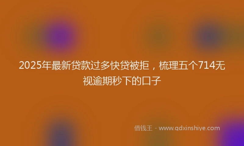 2025年最新贷款过多快贷被拒，梳理五个714无视逾期秒下的口子