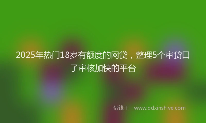 2025年热门18岁有额度的网贷，整理5个审贷口子审核加快的平台