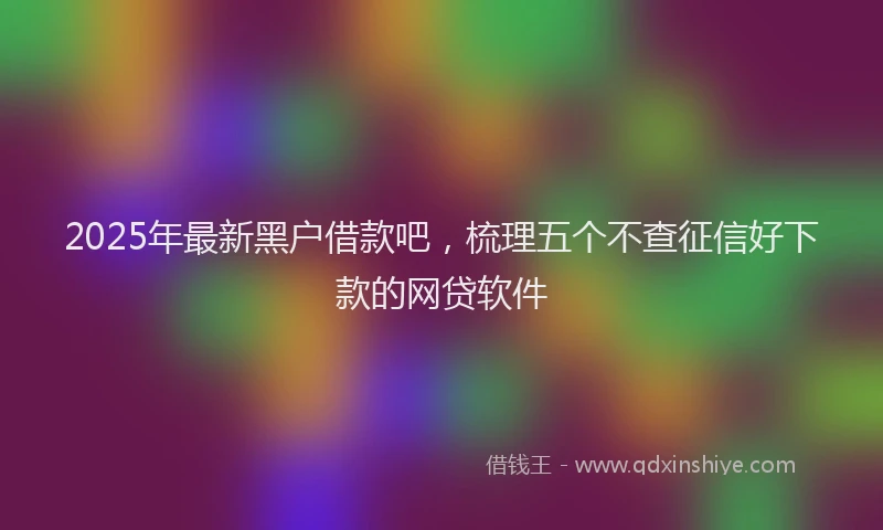 2025年最新黑户借款吧，梳理五个不查征信好下款的网贷软件