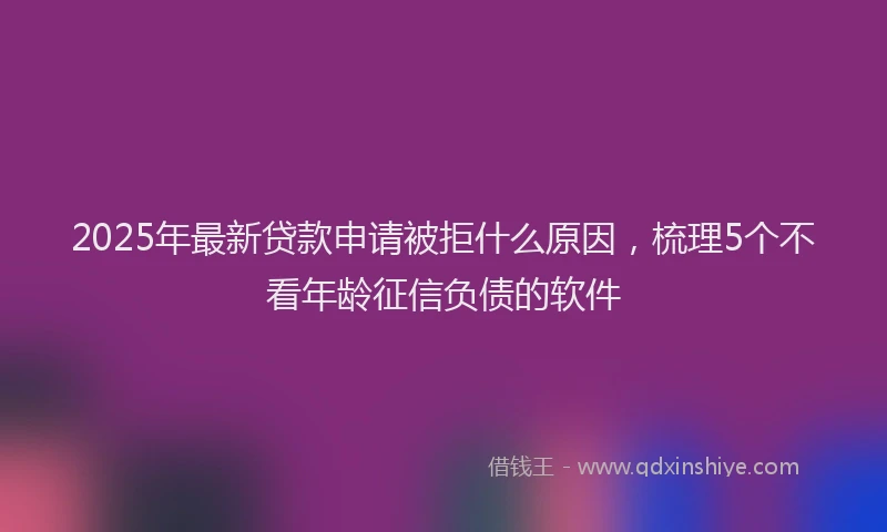 2025年最新贷款申请被拒什么原因，梳理5个不看年龄征信负债的软件