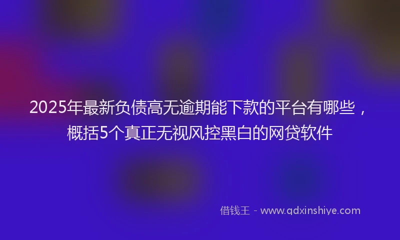 2025年最新负债高无逾期能下款的平台有哪些，概括5个真正无视风控黑白的网贷软件