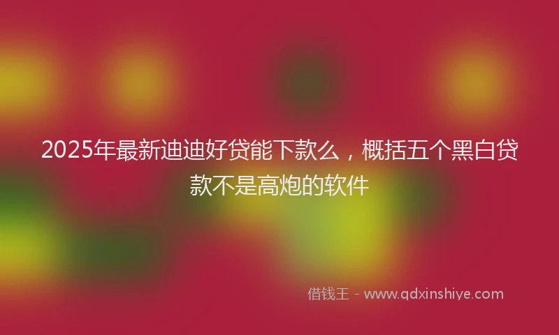 2025年最新迪迪好贷能下款么，概括五个黑白贷款不是高炮的软件
