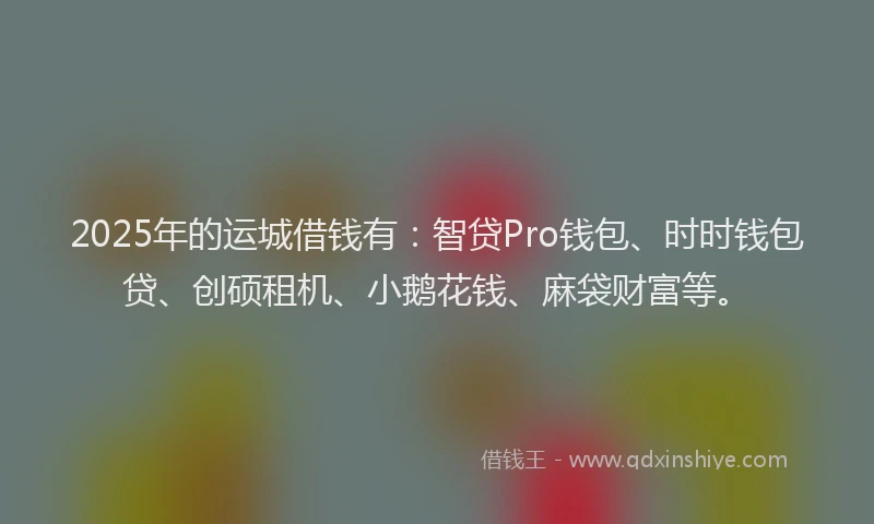 2025年的运城借钱有：智贷Pro钱包、时时钱包贷、创硕租机、小鹅花钱、麻袋财富等。
