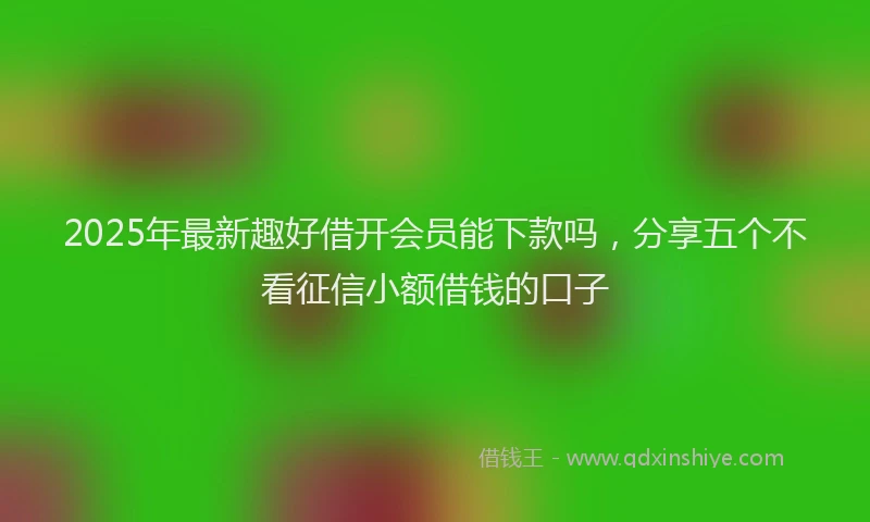 2025年最新趣好借开会员能下款吗，分享五个不看征信小额借钱的口子