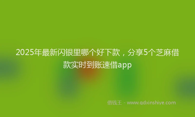 2025年最新闪银里哪个好下款，分享5个芝麻借款实时到账速借app