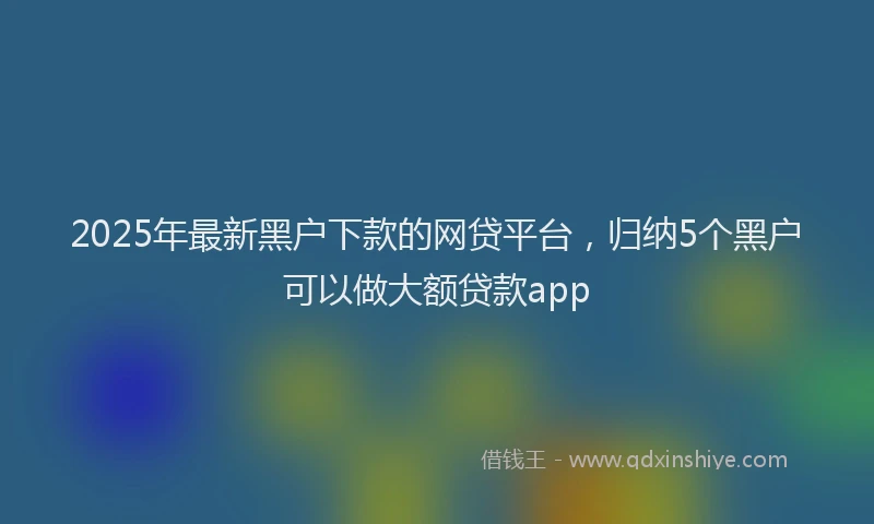 2025年最新黑户下款的网贷平台，归纳5个黑户可以做大额贷款app