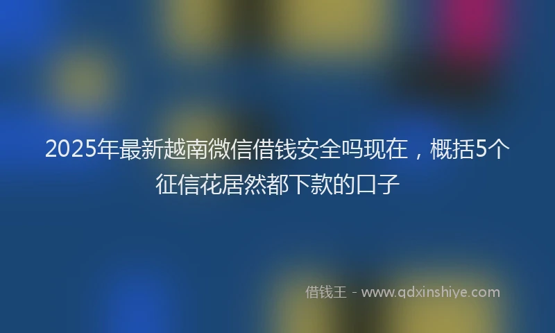 2025年最新越南微信借钱安全吗现在，概括5个征信花居然都下款的口子