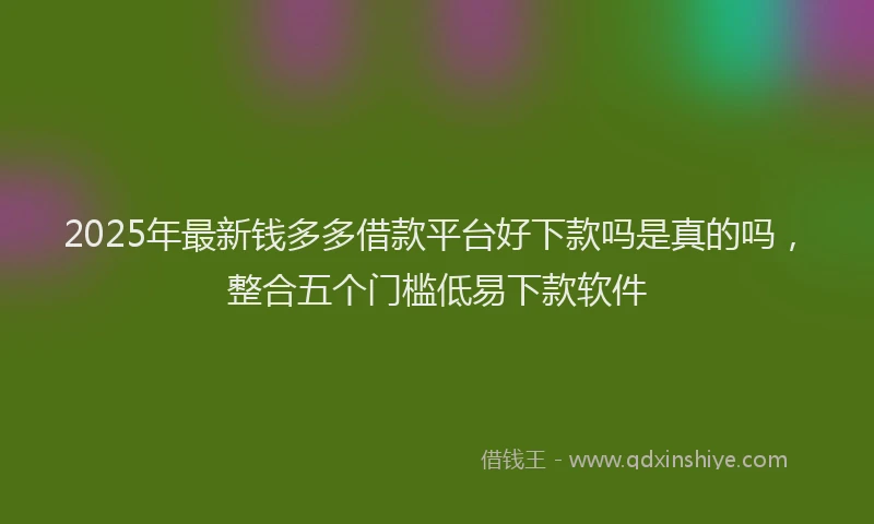 2025年最新钱多多借款平台好下款吗是真的吗，整合五个门槛低易下款软件