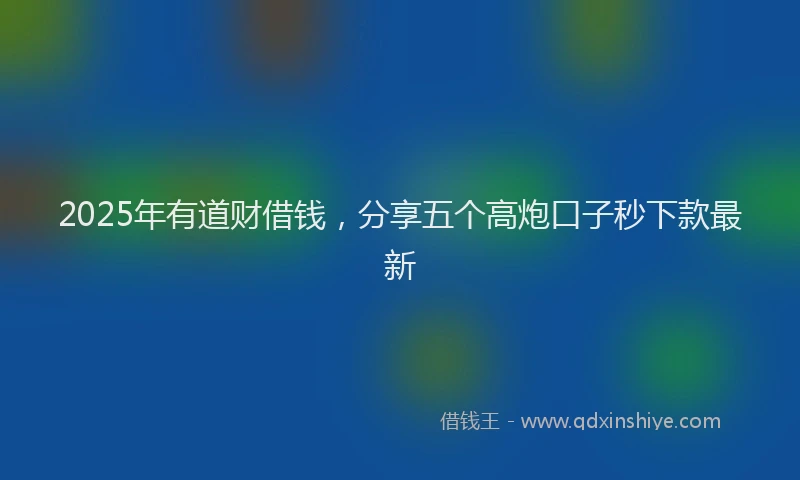 2025年有道财借钱，分享五个高炮口子秒下款最新